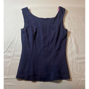 Boden Navy Blue Sleeveless Scoop Neck Shell Top J0636 Womens US Size 6